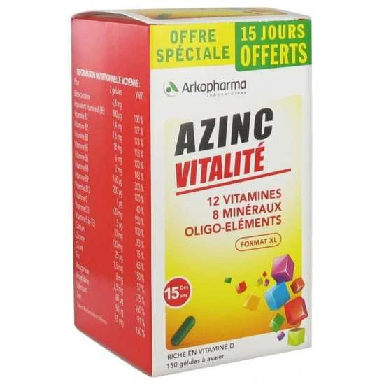 Azinc Vitalité 120 Gélules + 30 Offertes 1 Azinc Vitalité 120 Gélules + 30 Offertes