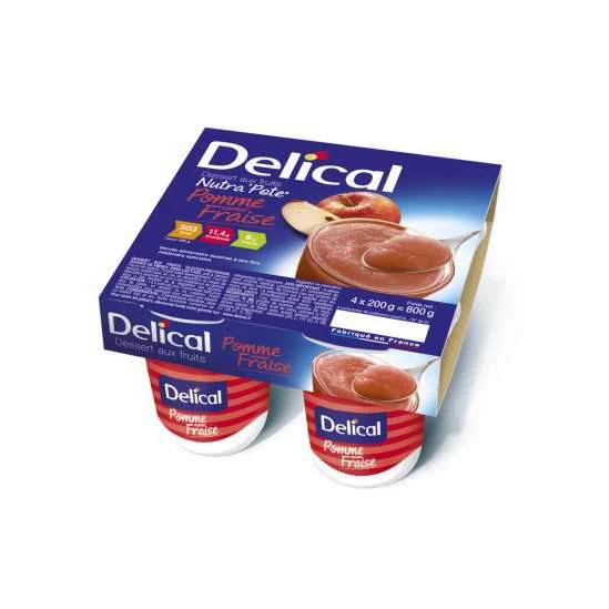 Délical Nutra Pote Pomme Fraise 4x200 Grammes 1 Délical Nutra Pote Pomme Fraise 4x200 Grammes