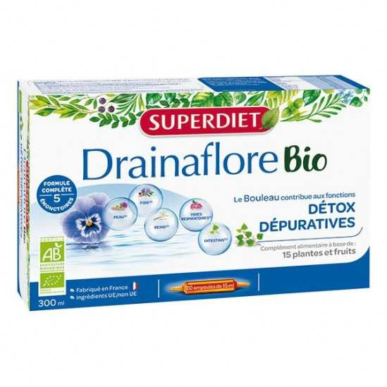 Superdiet Drainaflore Bio 20 Ampoules 1 Superdiet Drainaflore Bio 20 Ampoules