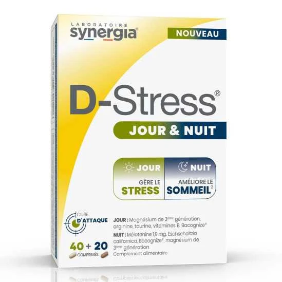 Synergia D-Stress Jour Et Nuit 60 Comprimés 1 Synergia D-Stress Jour Et Nuit 60 Comprimés